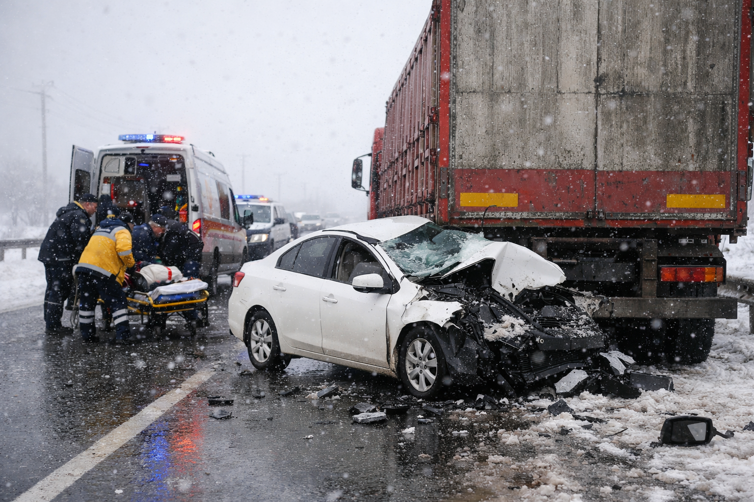 ŞANLIURFA–DİYARBAKIR YOLUNDA TIR’A ARKADAN ÇARPAN OTOMOBİLDE 3 YARALI 
