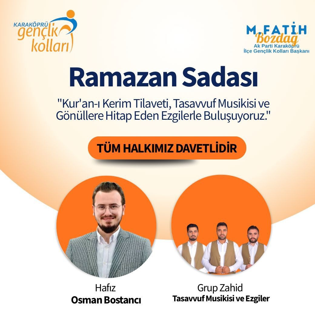 Karaköprü’de Maneviyat Dolu Gece: "Ramazan Sadası" Gönülleri Mest Etti