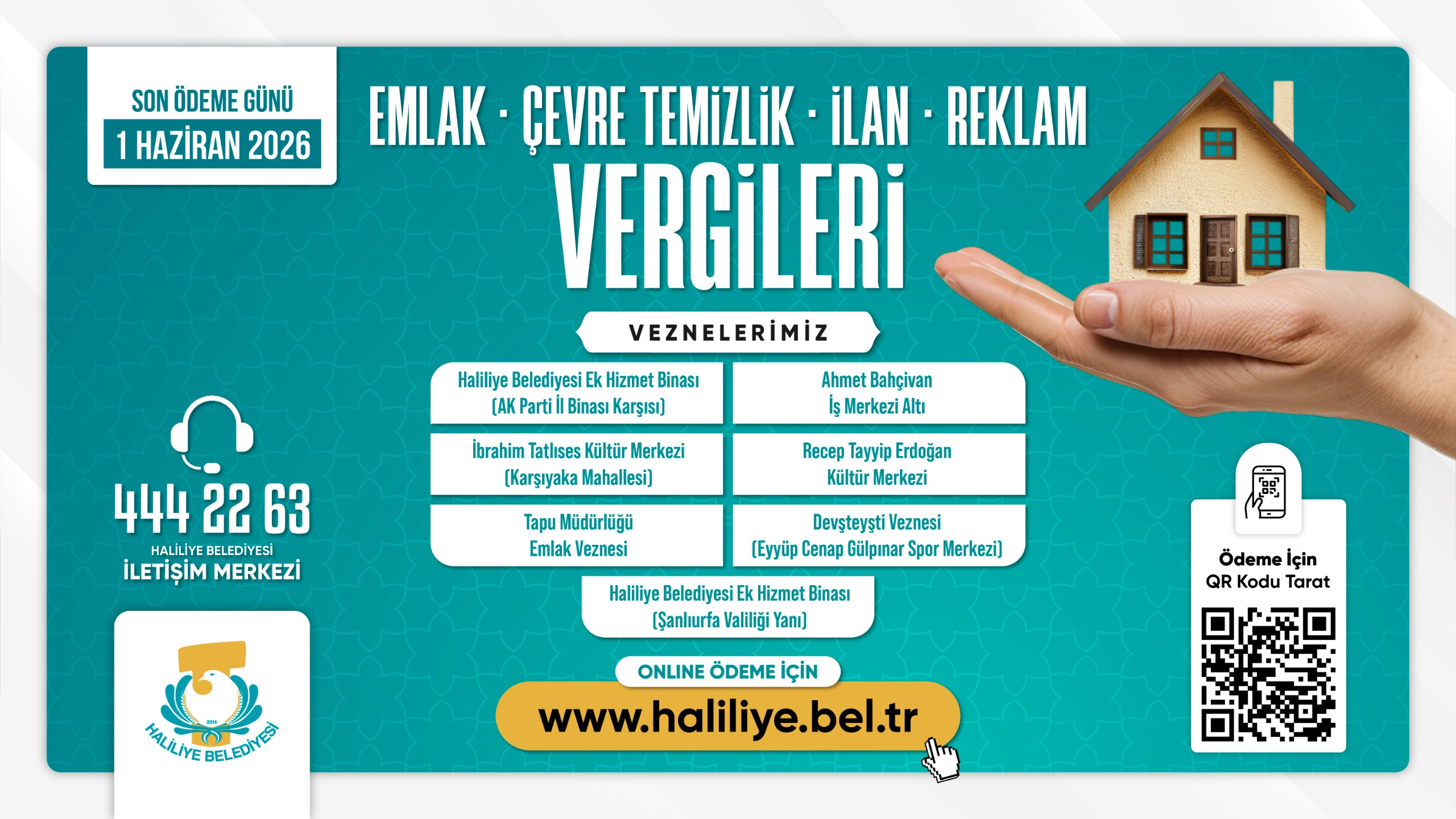 Haliliye Belediyesi’nden Kritik Uyarı: Vergi Ödemelerinde Son Gün 1 Haziran