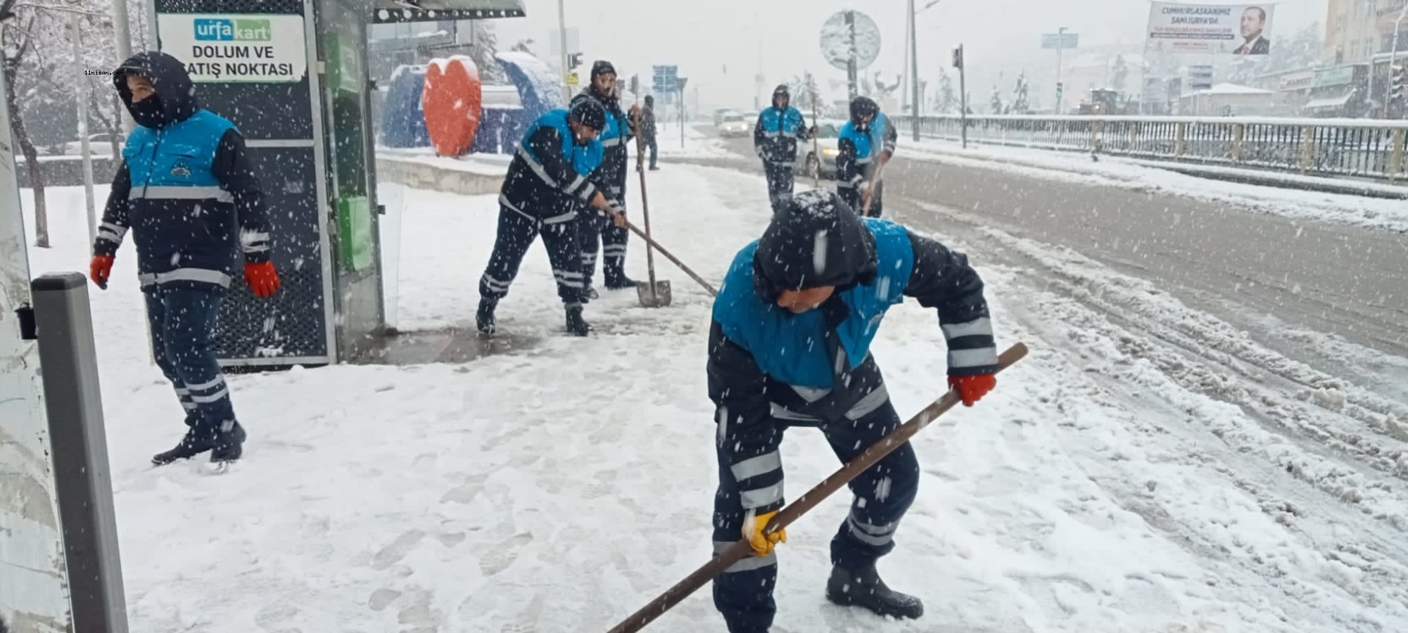 Eyyübiye’de karla mücadele ekipleri sahada;