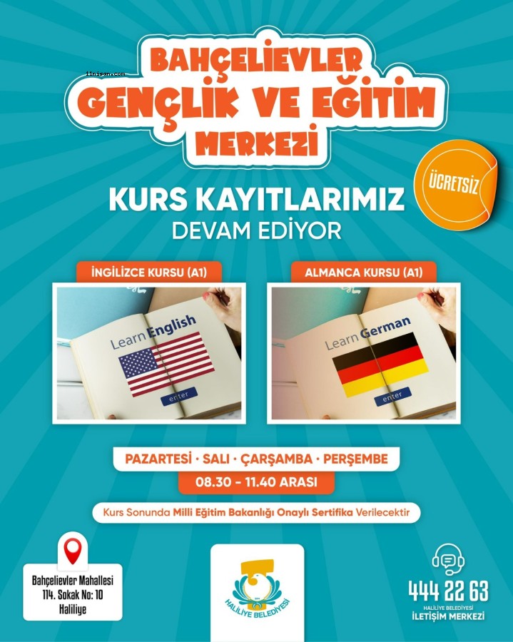 HALİLİYE BELEDİYESİ'NİN BAHÇELİEVLER'DE ÜCRETSİZ DİL KURSLARI DEVAM EDİYOR!;