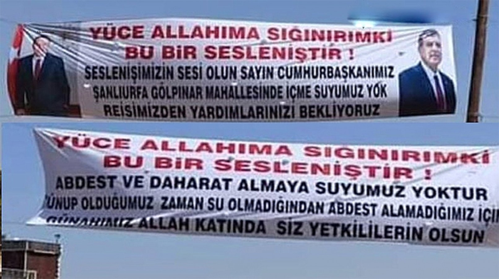 Şanlıurfa’da köylü pankartla seslerini duyurdu: ŞUSKİ harekete geçti;