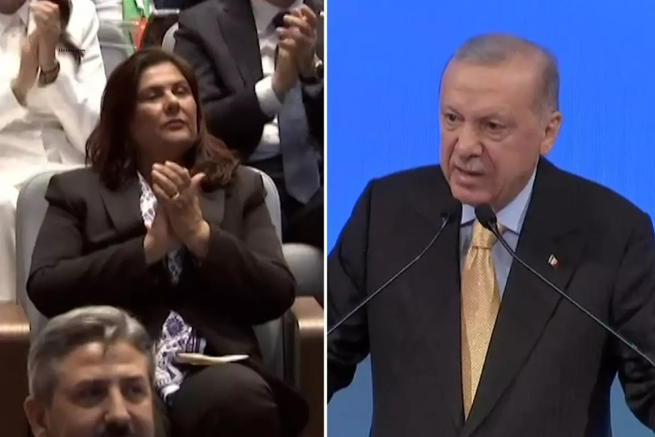 ERDOĞAN KÜRSÜDE ÖZELEM GERÇİOĞLU'NA BÖYLE SAHİP ÇIKTI;