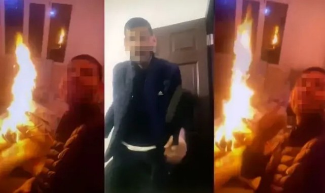 Annesi ile yaşadığı evi ateşe verip, canlı yayın açtı