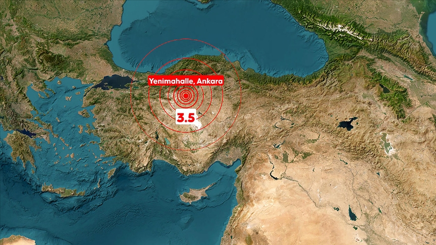 Ankara'da 3,5 büyüklüğünde deprem...;