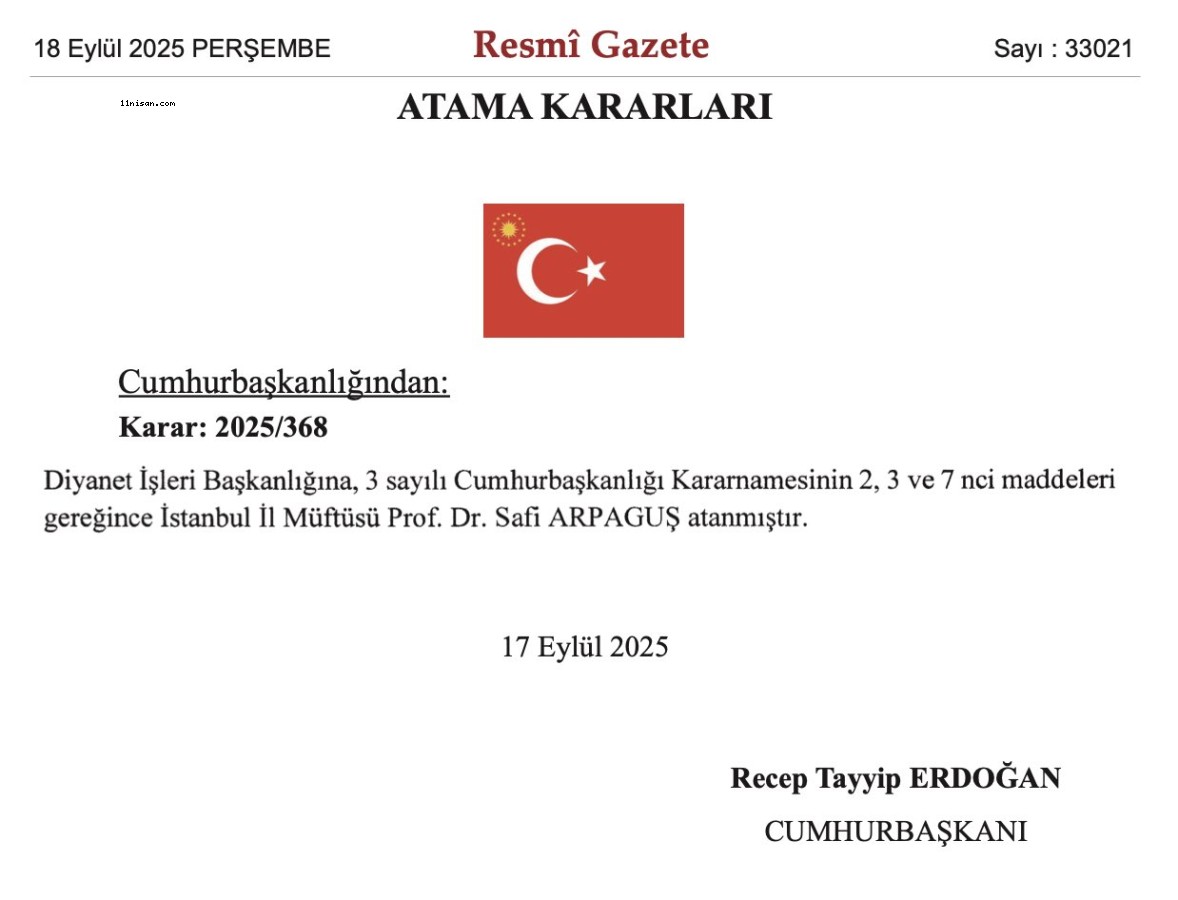 Resmî Gazete’de Yayımlandı: Diyanet’in Yeni Başkanı Prof. Dr. Safi Arpaguş Oldu