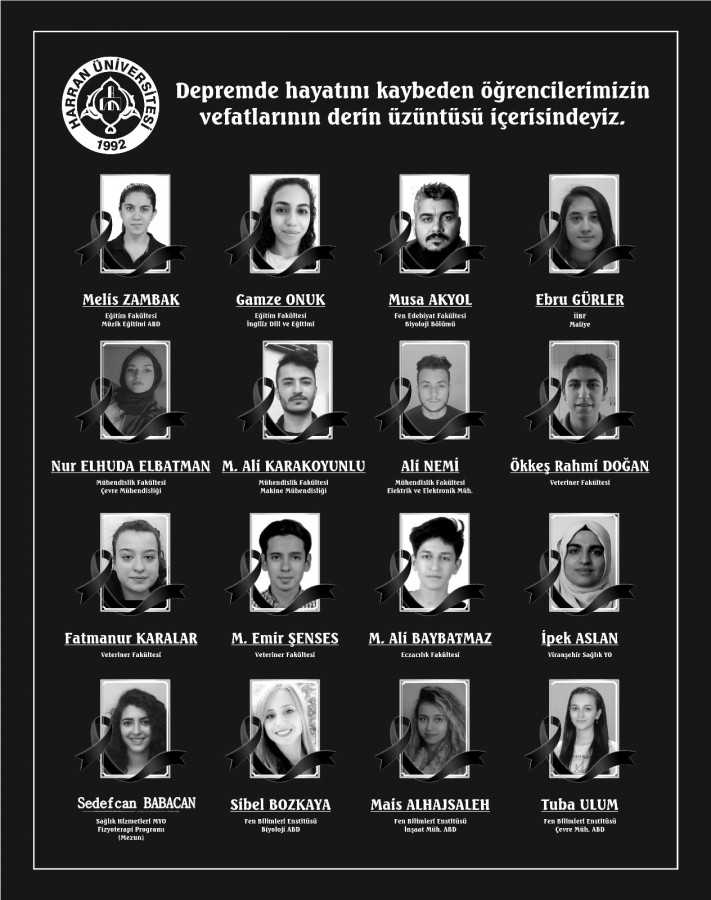Harran Üniversitesi'nden 16 öğrenci depremde hayatını kaybetti;