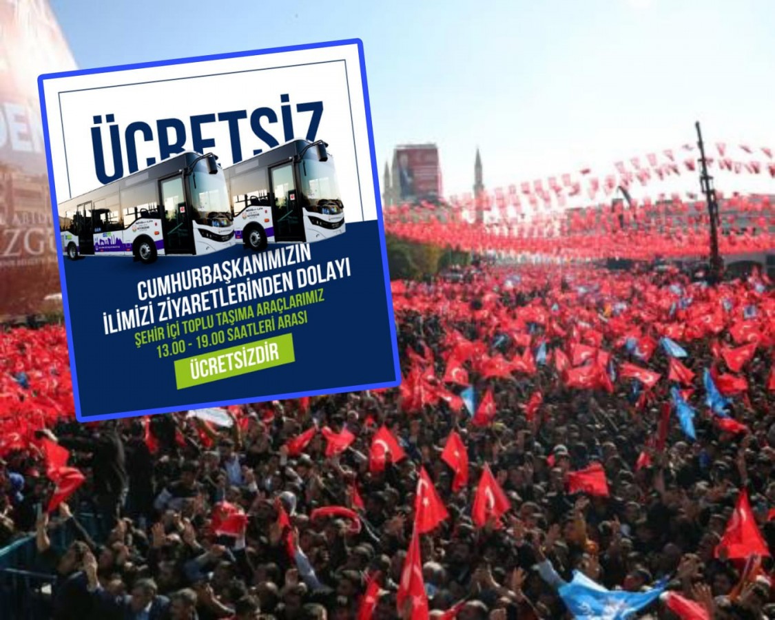 Büyükşehir Belediyesi toplu taşımayı ücretsiz yaptı;