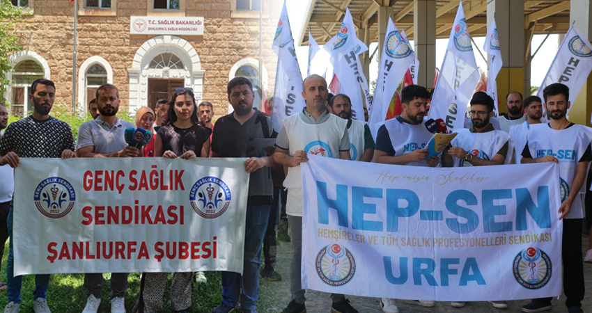 Urfa’daki sağlık sendikalarından memur zammına tepki;
