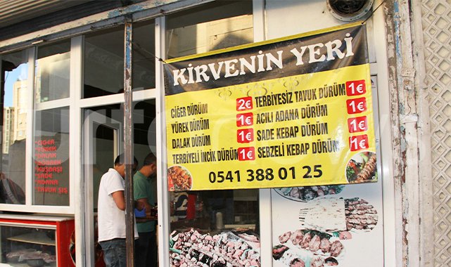 Urfalı işletme kebabı euro ile satmaya başladı;