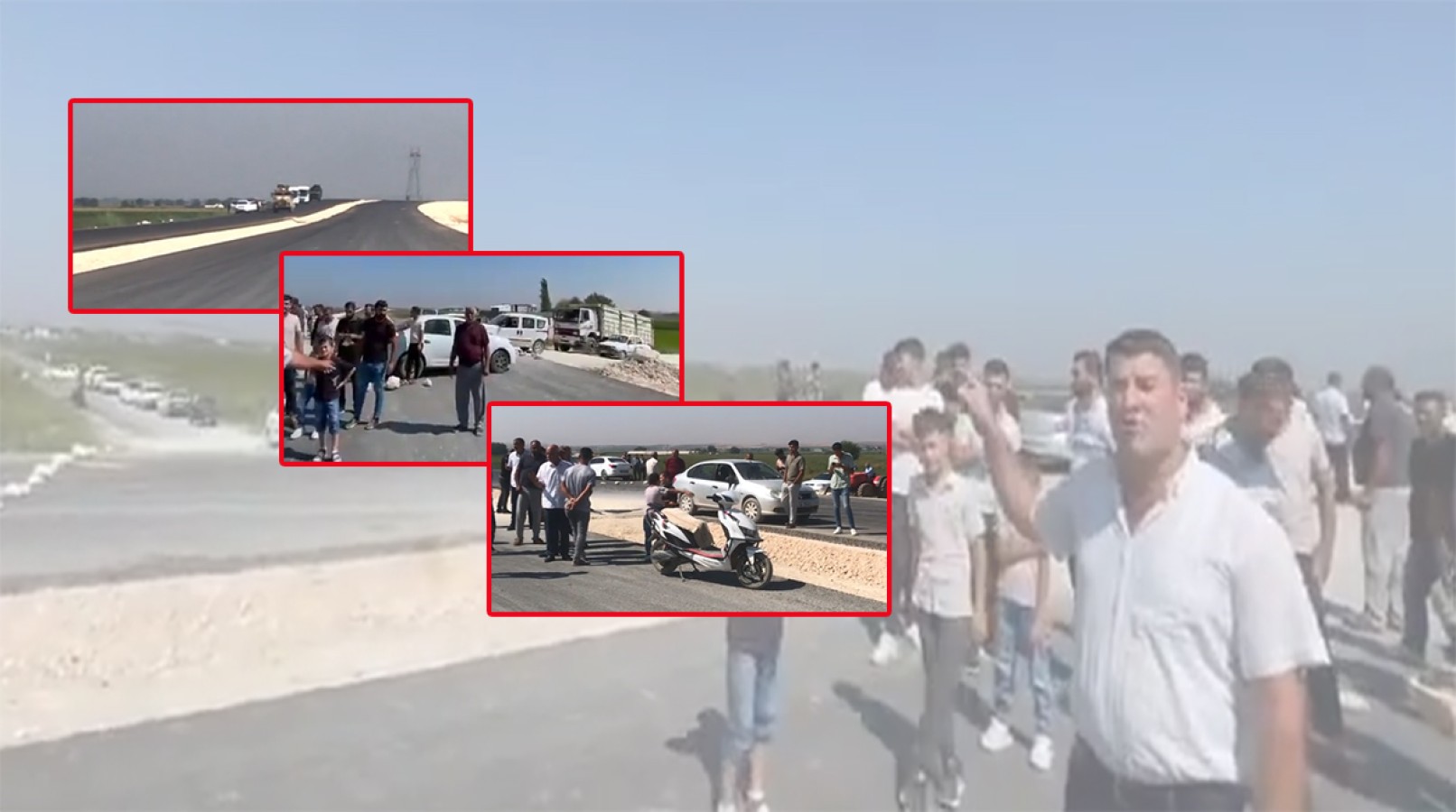 Suruç’ta yolu kapanan köylüler eylem yaptı;