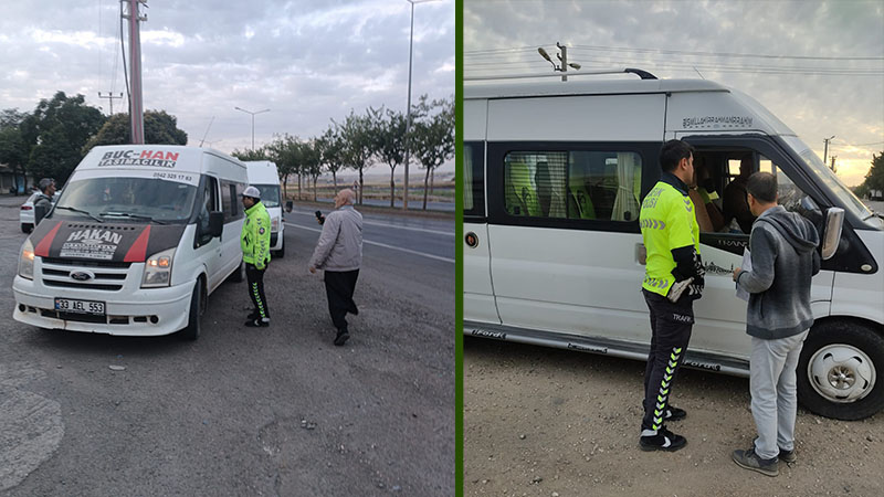 Siverek'te okul servislerine denetim!;
