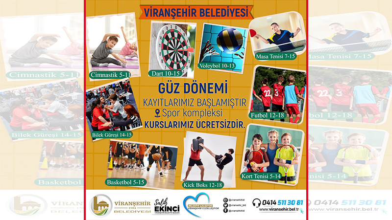 Viranşehir’de güz dönemi kurs kayıtları başladı;