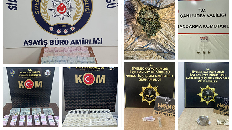 Siverek’te çok sayıda silah ve uyuşturucu ele geçirildi;