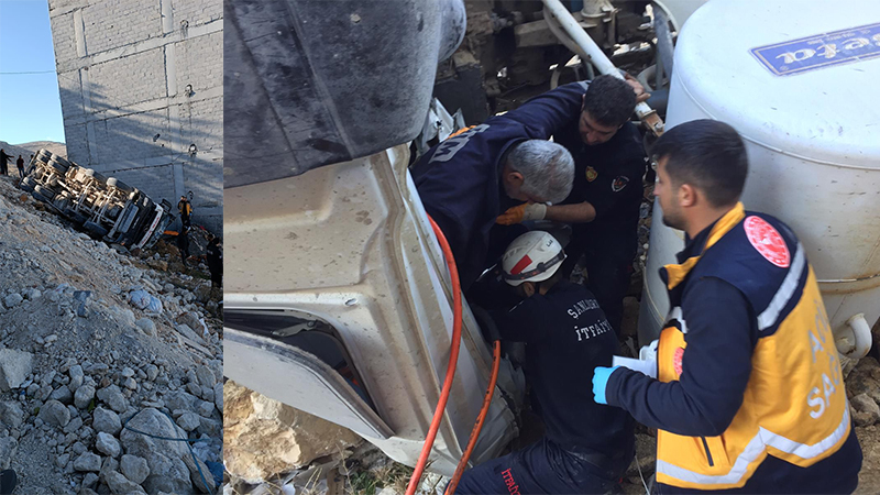 Eyyübiye'de beton mikseri kazası;