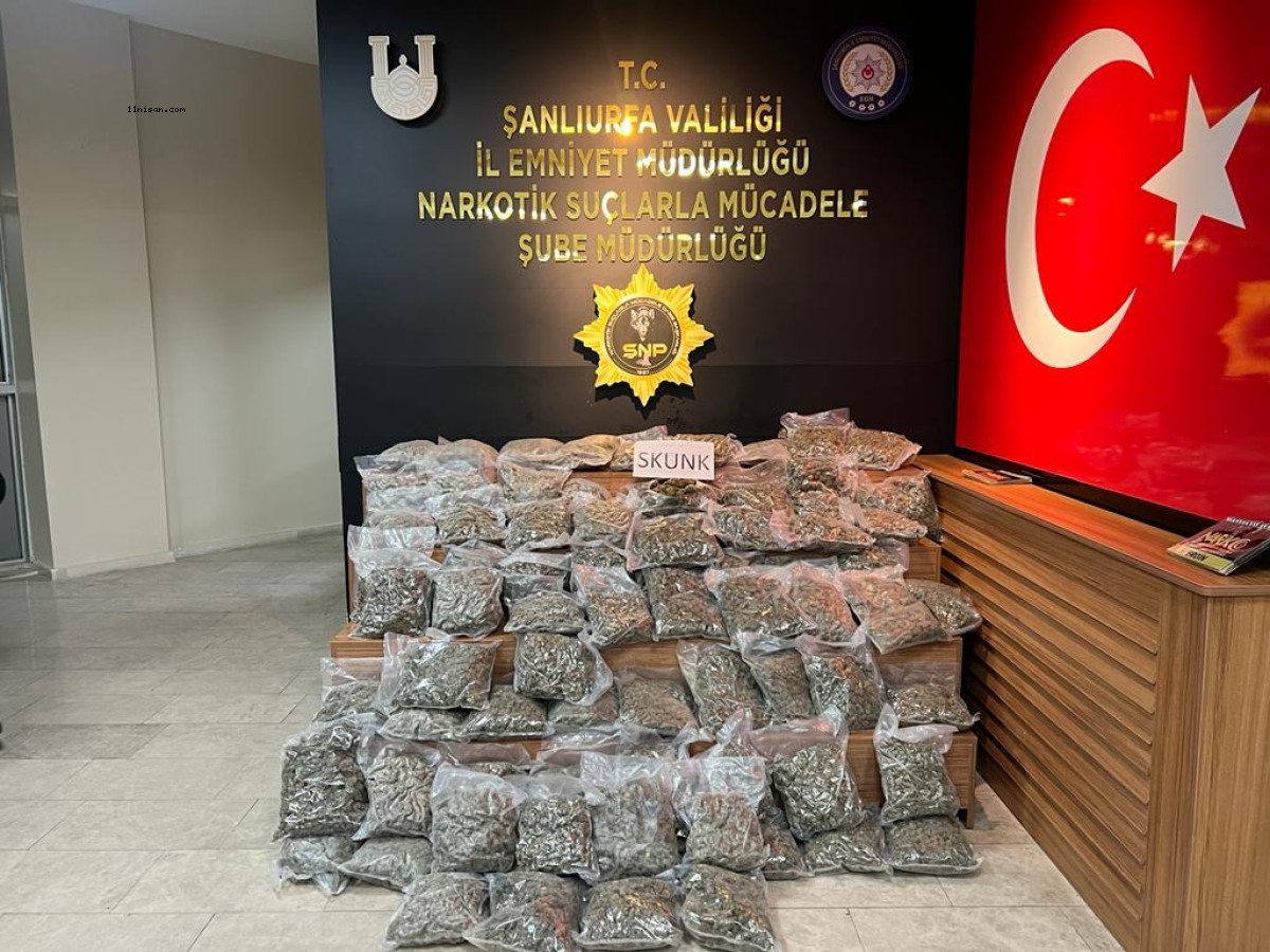 Şanlıurfa'da narkotik operasyonu;