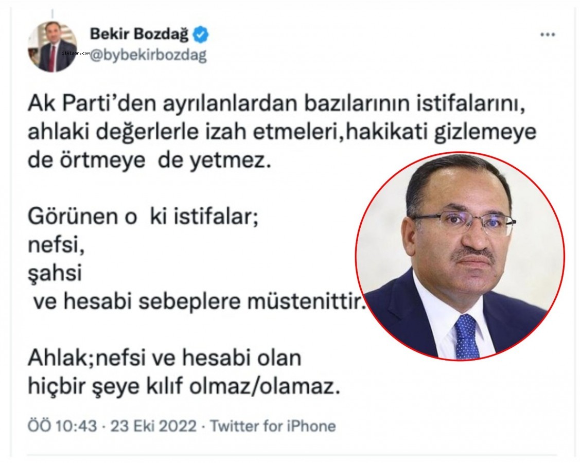 Adalet Bakanı Bekir Bozdağ paylaşımını apar topar sildi;