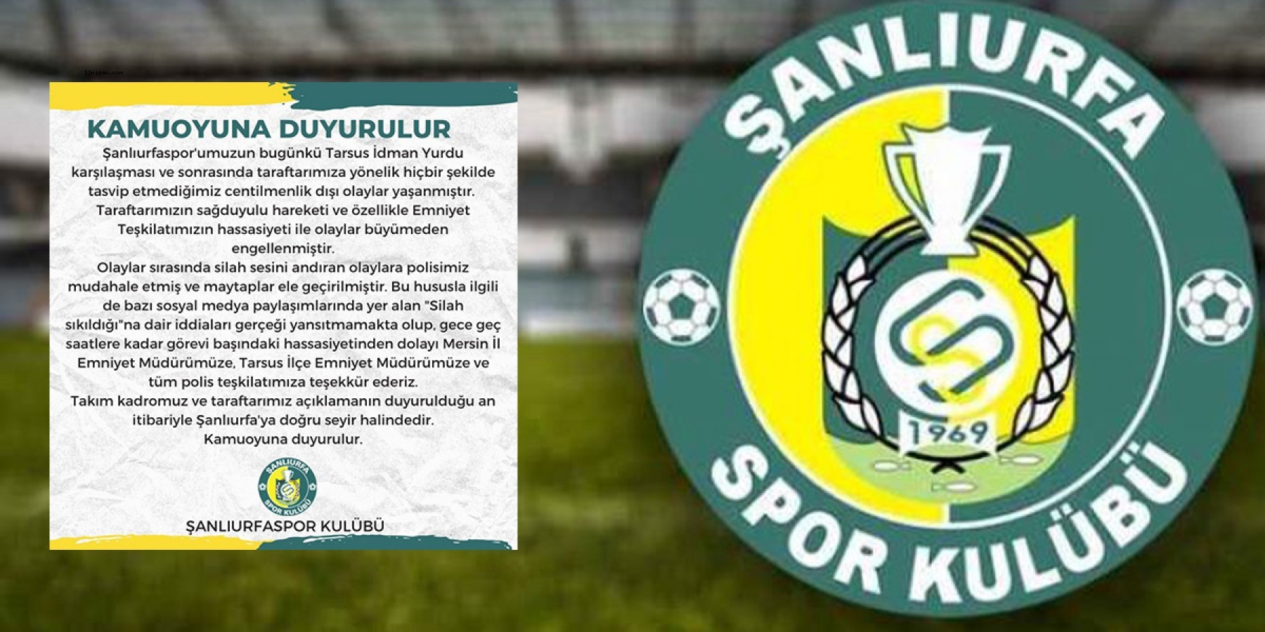 Şanlıurfaspor’dan olaylı maç sonrası açıklama!