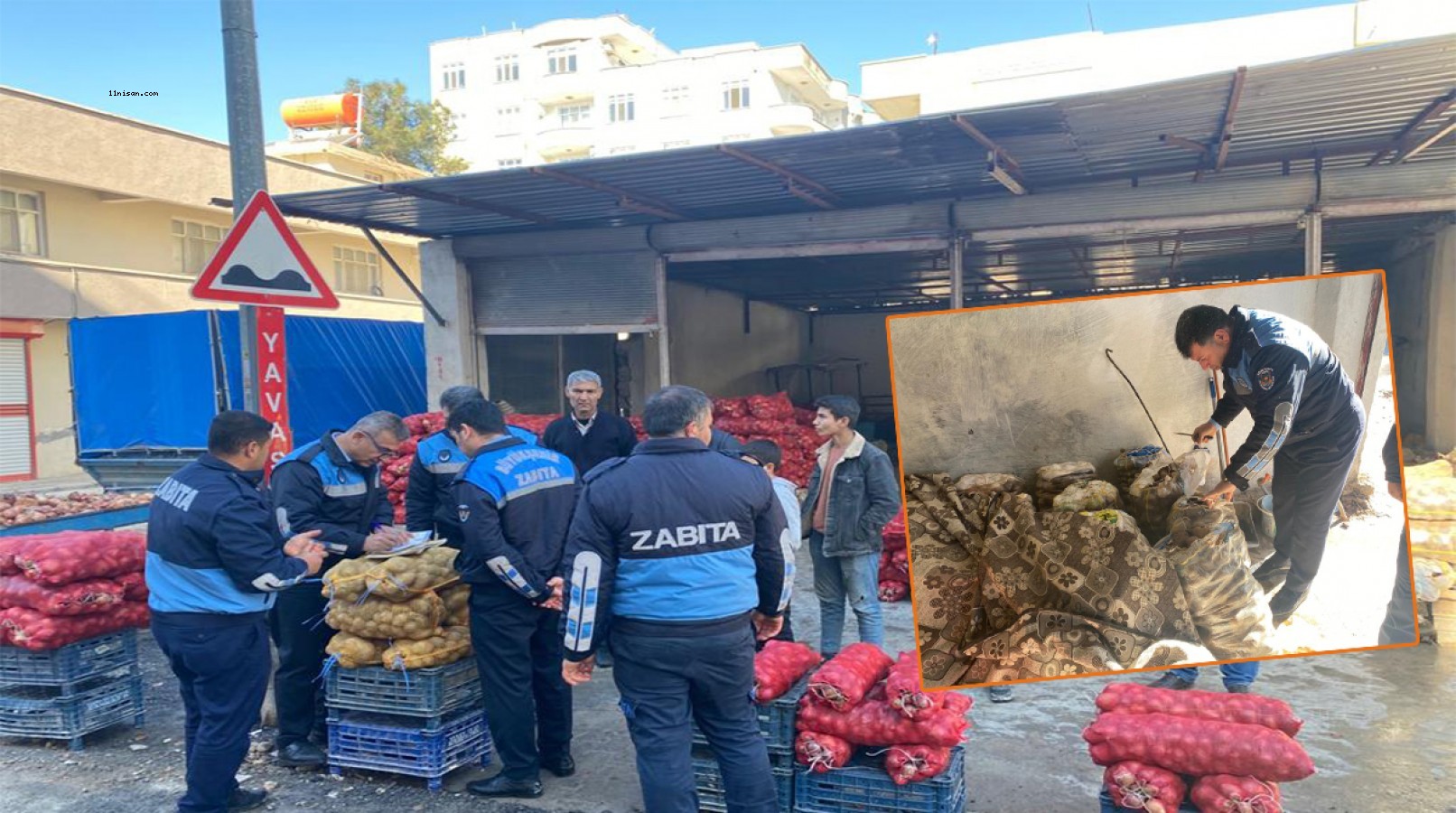 Akçakale'de çuval çuval küflenmiş patates ele geçirildi;