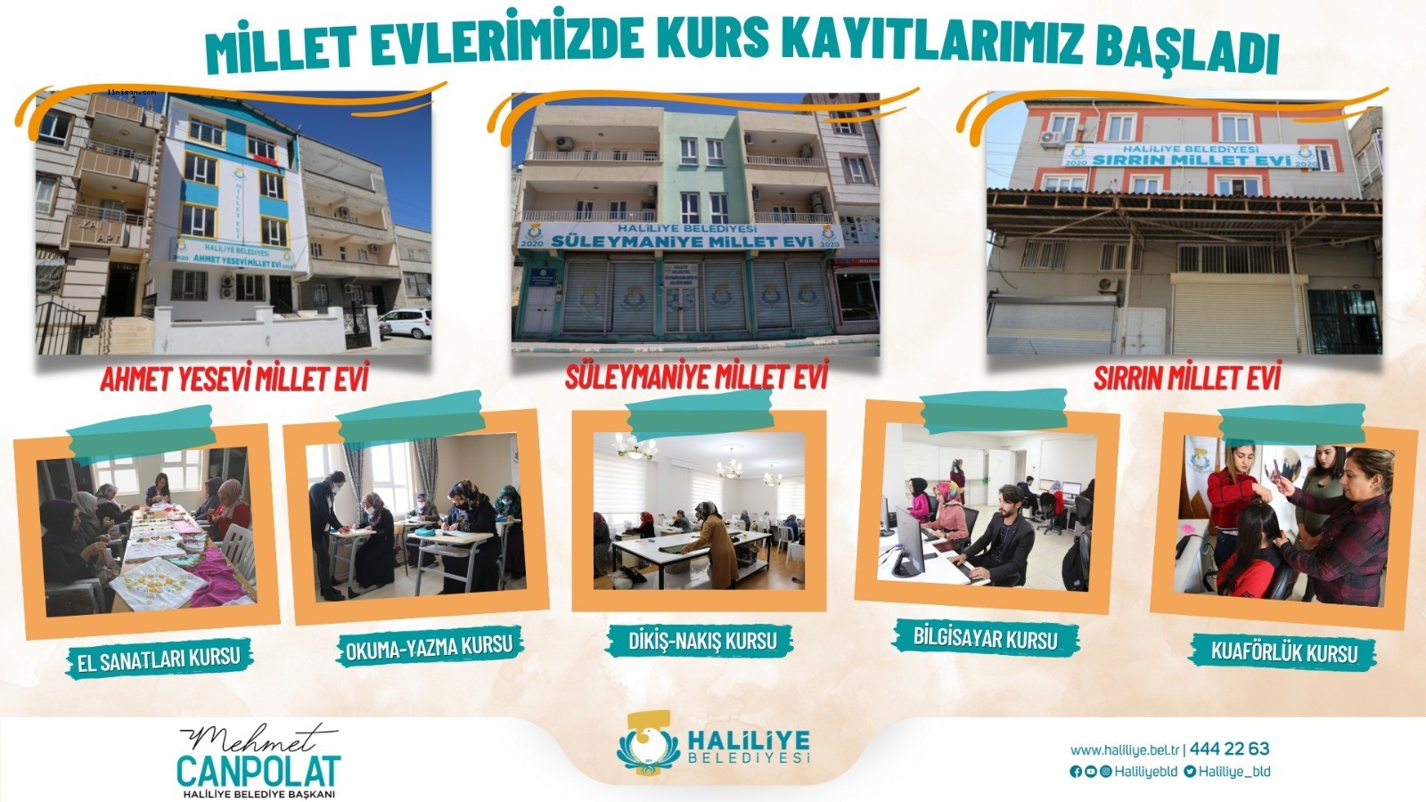 Haliliye Millet Evlerinde Kurs Kayıtları Başladı;